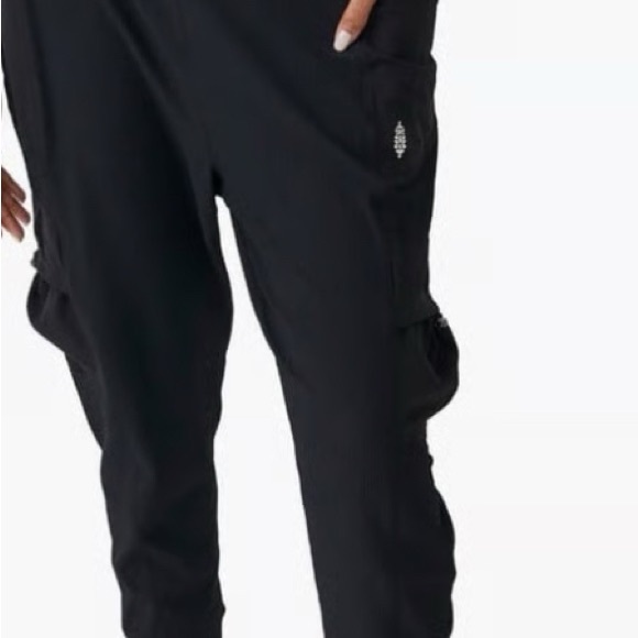 free people movement Pants - FP Movement by Free People Black ribbed Take a Hike Joggers
